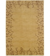 Warm and inviting, this rug imparts a natural, spring-like quality to its surroundings. Expertly crafted with the soft coloration of goldenrod and framed by a dark, attractive organic pattern suggesting the first cherry blossoms of spring. Gentle striations across the surface create a unique and desirable textured look. Simply beautiful and made to last.