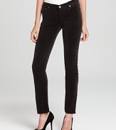 Strike a new chord this fall with this skinny-fit low rise AG Adriano Goldschmied corduroy pant that offers a classic five-pocket silhouette.