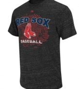 Score a home run in your casual wardrobe -- this Boston Red Sox fashion tee from Majestic steps up to the plate and knocks it out of the park.