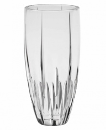 Crafted of lead crystal, the blazing starburst and vertical cuts of the Duchesse vase lend sparkling elegance to any decor. Crafted of lead crystal, the blazing starburst and vertical cuts of the Duchesse vase lend sparkling elegance to any decor.