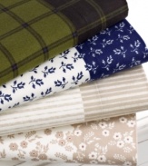 Soft and sumptuous pure cotton flannel wraps you in warmth with this Coordinating Flannel sheet set from Martha Stewart Collection. Choose from floral, stripe or plaid patterns.