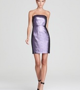 Tibi's strapless dress boasts luxe sheen and a sleek, simple silhouette for sophisticated evening style.