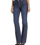 Bandolino's bootcut jeans hug your curves in the right places and feature a slightly faded wash you'll love!