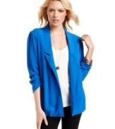 A slouchy, boyfriend fit elevates this sheer-back blazer with menswear-inspired style! From Pretty Rebellious.