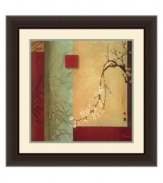 The natural world takes shape in blocks of burgundy, sage and tan. This marriage of earth and art has defined much of artist Li-Leger's work. A dark espresso frame complements the color scheme and any style of décor.