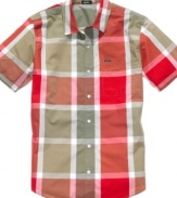 Pop in some plaid with this short-sleeved shirt from LRG to liven up your spring style.