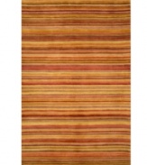 What's your line? This area rug from Liora Manne delivers a sea of stripes in beautiful sunset colors -- shades of red, orange and yellow that bring warmth to every corner of the room. Hand-tufted in India from 100% wool with a thick half-inch pile for a soft, gentle hand.