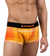 Get some flash below the border with this two pack of Brazilian-styled boxers briefs from Papi.