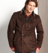 Wrap up in warmth and style with this double-breasted coat from Nautica.