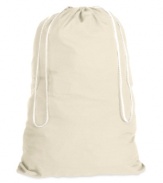 Clean up the way you clean house. A simple design takes control of laundry without adding more clutter. Made from 100% cotton with a drawstring closure, this bag gives dirty clothes a home and easily moves from room to room for a comprehensive approach to running the wash.