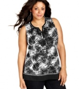 Charter Club's sleeveless plus size top is an ideal addition for your work to weekend wardrobe-- dress it up with trousers or down with denim.