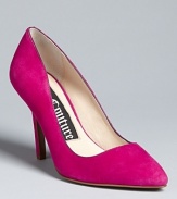 In one of the season's hottest colors, these bold suede Juicy Couture pumps will refresh your entire wardrobe.