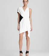 Helmut Lang Dress - Color Block with Pleated Detail