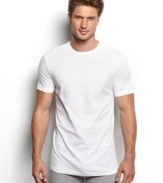 Featuring a single jersey knit, this comfortable crew neck undershirt provides the perfect foundation for any look.
