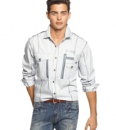 With cool utility styling, this shirt from INC International Concepts has the one up on your standard weekend wear.