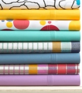 Outfit your kid's room in style with these 300-thread count sheet sets, featuring vibrant colors and modern patterns for a fun and playful feel.