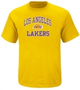Show your love for the LA Lakers team in this color tee by Majestic and made from 100% cotton for all day breathability and comfort.