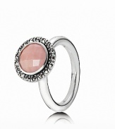 PANDORA's vintage-inspired ring adds instant glamour to special occasion and everyday looks. A faceted pink opal stone pops against marcasite-studded setting.
