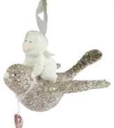 Discover peace, love and happiness in one Snowbabies ornament from Department 56. A little angel flies on the back of a sparkling silver dove, wearing a heart pendant.