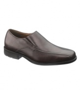 This pair of men's dress shoes was specially designed with your comfort in mind. These leather loafers from Hush Puppies are crafted from soft full-grain leather with an ultra-cushioned sole to keep you on your toes all day long.