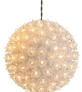 So bright now. A sphere of sparkling snowflakes and 100 clear lights fill your home with the magic of Christmas and the brilliant craftsmanship of Kurt Adler.