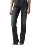 Posh seaming and embroidered details amp up the design of these bootcut denims from Silver Jeans!