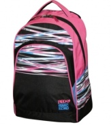 Keep tabs on technology. Standing out in style, this fully-stocked media pack keeps your MP3 player and laptop close and secure. A comfort build with padded back panel and contoured shoulder straps is the perfect fit for your digital daze. 5-year warranty.