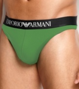 Support can be sexy with these vibrant colored stretch thongs from Emporio Armani.