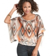 Punch up your jeans with tribal flair via this top from Living Doll that pairs batwing sleeve construction with the season's favorite print!