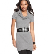 Snuggle-up in this super cozy tunic from Sweater Project that comes with a waist-cinching belt!