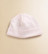 An adorable newborn essential in ultra-soft cotton jersey.Seamed crown with fold-over brimCottonMachine washImported