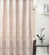 A new view for the bath. Featuring a geometric square design, the Windows shower curtain from Hotel Collection accents your space with modern polish.