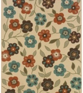 Landscape your floors -- indoors or out -- with this spring-fresh area rug from Sphinx. Featuring a pretty floral pattern made from soft and durable polypropylene that's tough, weather-resistant and easy to clean.