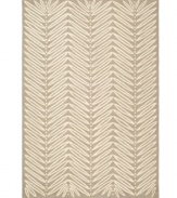 A herringbone pattern of leaves creates a fresh look for the modern home in this unique area rug from Martha Stewart rugs. Hand tufted in India of long wool fibers, this luxurious home accent presents unparalleled comfort and style underfoot.