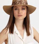 A pleated band of supple, Ikat-printed silk adorns this floppy straw design.90% toyo paper/10% cottonPleated silk bandBrim, about 3½Hand washMade in USA of imported fabric