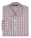 Fortify your workweek collection with this crisp Michael Kors dress shirt, delivering a classic fit and barrel cuffs in a sharp check motif.