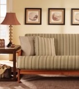 Enliven your living space with the bold look of Sure Fit's Colton Stripe futon cover. Ample 8 gussets will fit even the thickest mattress. Hidden zipper closure. Decorative pillow covers sold separately.