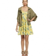 Try Bar III's anorak with a summery dress for a look with high-contrast appeal. Cute with cut-offs too!