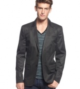 This sleek blazer by Guess Jeans adds unconventional edge to your dressed-up looks.