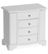 The only thing missing from your jewelry collection, the Sibyl jewelry box from Mele & Co. features ample storage space, a fresh white finish and simple, graceful style.