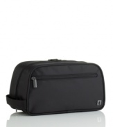 It's a good look for you. Simply toss your full-size toiletries inside and hit the road. The PVC-lined interior will protect this compact kit from any spills or water damage along the way.
