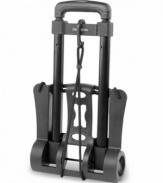 Curbside service! You're on a roll with this lightweight & sturdy luggage cart, which makes it easy to transport your bags, boxes and other travel essentials. Opening and closing in seconds, this cart features oversized wheels that handle heavy loads with ease.