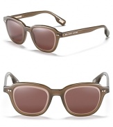 New wayfarers from Marc Jacobs feature two-tone beveled edges for a unique style.