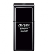 A light liquid foundation that blends seamlessly to instantly erase conspicuous pores, acne scars, and skin roughness for perfectly even, long-lasting coverage. Minimizes shine while optimizing the moisture balance of the skin. Offers an exquisitely smooth, refined finish for 15 beautiful hours. • Formulated with Micro-Smoothing Complex, a Shiseido-exclusive ingredient that protects against the enzyme that causes skin roughness. • Available in 15 shades for your perfect match.• Semi-matte finish, medium coverage.