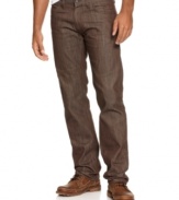 A dark denim finish paired with a flattering straight leg gives these Rocawear jeans their sleek style.