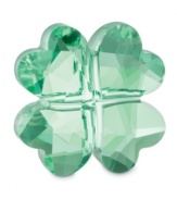 You're in luck. This four-leaf clover figurine is one to treasure, crafted of emerald-green Swarovski crystal with sparkling heart-shaped leaves and faceted cuts.