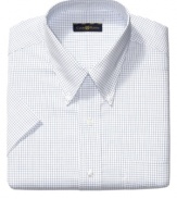 Classic tattersall gives this short-sleeves shirt from Club Room a crisp, clean appearance.