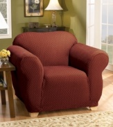 For a smooth, complete look, the Stretch Sullivan slipcovers from Sure Fit hug your furniture like a second skin. Memory stretch fabric and all-around elastic provide a clean, sleek look that goes on easily and stays put.