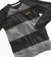 A cool combo of stripes and solid give this LRG little boy's tee a handsome style.