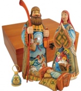 Feel the true spirit of the season in this beautifully crafted four piece nativity set. Each piece is meticulously hand painted with moving imagery and lovely colors for a joyous presentation.